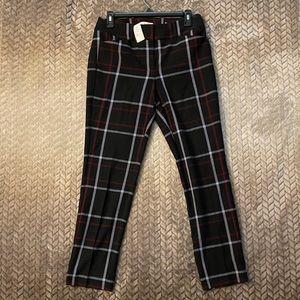 NWT Loft Black Plaid Pants. Size 2.